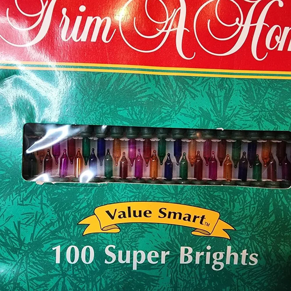Trim A Home Christmas String Lights Heavy Duty Super Brights 100 Multi Home